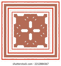 Cerámica de talavera ornamental mexicana. Marco de patrón sin fisuras del vector. El diseño del cuarto de baño. Fondo rojo vintage para papel pintado, fondo web, toallas, impresión, textura superficial, almohadas.