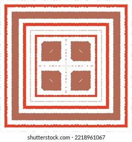 Mexican ornamental talavera ceramic. Vector seamless pattern frame. Bathroom design. Red vintage backdrop for wallpaper, web background, towels, print, surface texture, pillows.
