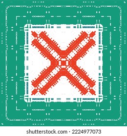 céramique de talavera mexicaine. Image vectorielle cadre motif harmonieux. Le design de la salle de bains. Arrière-plan rouge vintage pour fond d'écran, arrière-plan web, serviettes, impression, texture de surface, oreillers.