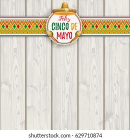 Mexican ornaments with emblem, sombrero and maracas for Cinco de Mayo. Eps 10 vector file.