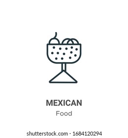 Mexican outline vector icon. Thin line black mexican icon, flat vector simple element illustration from editable food concept isolated stroke on white background