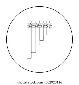 Mexican pan flute icon in outline style isolated on white background. Mexico country symbol stock vector illustration.