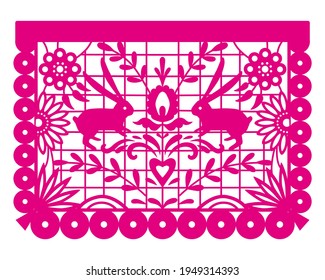 Mexican papel picado banner. Mexican paper decorations