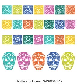 Mexican Papel Picado design. Viva Mexico Independence Celebration