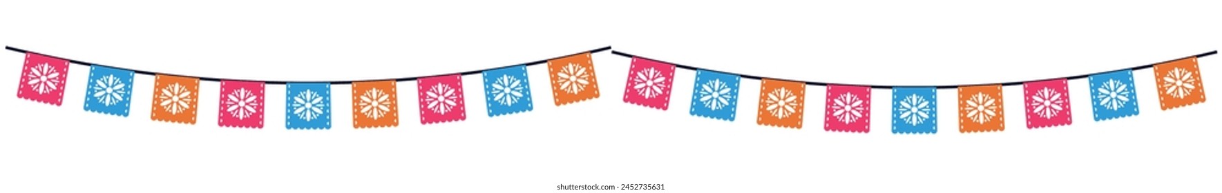 Mexican Papel Picado design. Viva Mexico Independence Celebration. eps 10