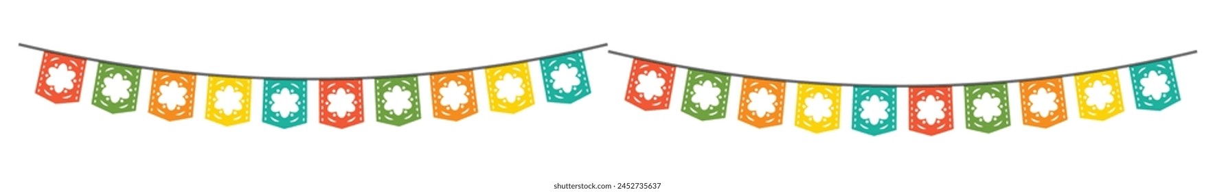 Mexican Papel Picado design. Viva Mexico Independence Celebration. eps 10