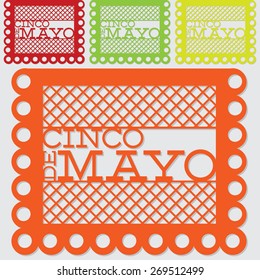 Mexican 'papel picado' (Paper flag decoration) set in vector format.