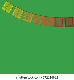 Mexican 'papel picado' (Paper flag decoration) card in vector format.