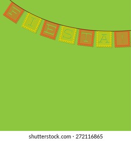 Mexican 'papel picado' (Paper flag decoration) card in vector format.