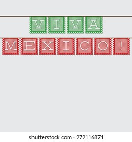 Mexican 'papel picado' (Paper flag decoration) card in vector format.