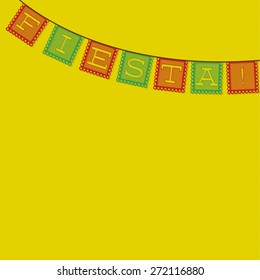 Mexican 'papel picado' (Paper flag decoration) card in vector format.