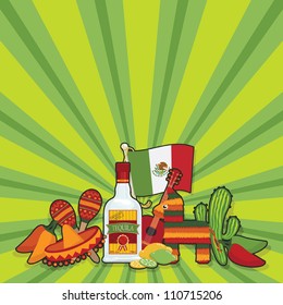 mexican party card with space for text