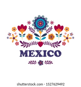 Mexican pattern, beautiful ethnic ornamert, colorful mexican traditional textile embroidery