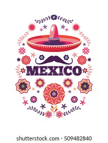 Mexican pattern, beautiful ethnic ornamert