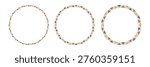 Mexican pattern circle frame. African ethnic motif border. Islamic triangular ornament round frame. Mexican text frame. Aztec ethnic culture ornament. Vector illustration isolated on white background.