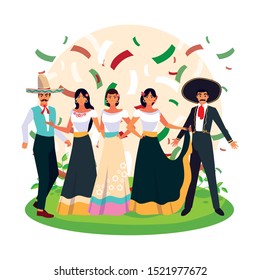 Mexican people design, Mexico culture tourism landmark latin and party theme Vector illustration