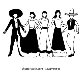 Mexican people design, Mexico culture tourism landmark latin and party theme Vector illustration