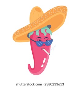 Mexican pepper flat icon design 