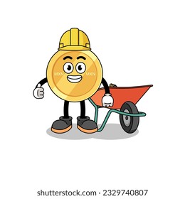 mexican peso cartoon as a contractor , character design