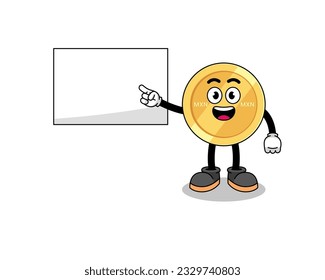 mexican peso illustration doing a presentation , character design