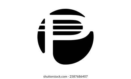 Mexican peso logo , black isolated silhouette