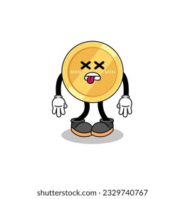 mexican peso mascot illustration is dead , character design