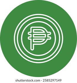 Mexican Peso Outline Circle Style Icon Design