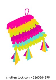 Pinata mexicana. Juguete colorido de la fiesta de cumpleaños de los niños con golosinas. Ilustración del vector