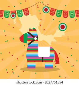 mexican pinata and garlands party