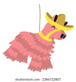 mexican pinata pink llama vector isolated