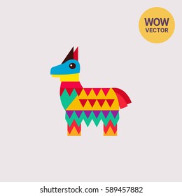 Mexican pinata in shape of horse icon