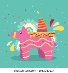 Mexican pinata with skull design