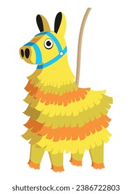 mexican pinata yellow llama vector isolated