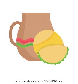 Mexican pitcher and taco design, Mexico culture tourism landmark latin and party theme Vector illustration