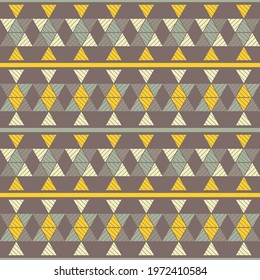 Mexican plaid. Navajo. Seamless pattern. Design with manual hatching. Textile. Ethnic boho ornament. Vector illustration for web design or print.