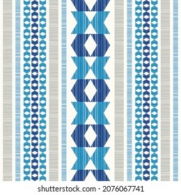 Mexican plaid. Navajo. Seamless pattern. Design with manual hatching. Textile. Ethnic boho ornament. Vector illustration for web design or print.