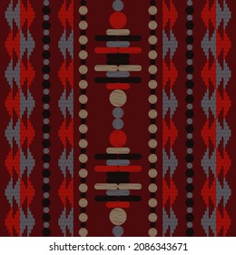 Mexican plaid. Navajo. Seamless pattern. Design with manual hatching. Textile. Ethnic boho ornament. Vector illustration for web design or print.