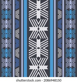 Mexican plaid. Navajo. Seamless pattern. Design with manual hatching. Textile. Ethnic boho ornament. Vector illustration for web design or print.