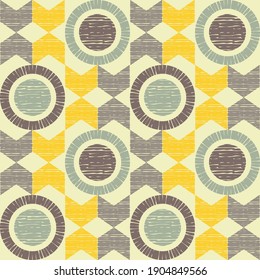 Mexican plaid. Seamless pattern. Design with manual hatching. Textile. Ethnic boho ornament. Vector illustration for web design or print.