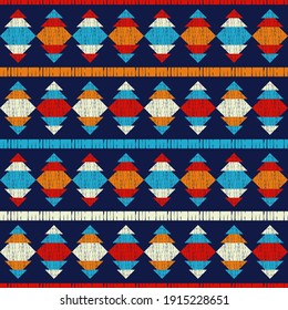 yegua mexicana. Patrón sin foco. Diseño con eclosión manual. Textil. Ornamento étnico de boho. Ilustración vectorial para diseño web o impresión.
