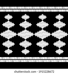 Mexican plaid. Seamless pattern. Design with manual hatching. Textile. Ethnic boho ornament. Vector illustration for web design or print.