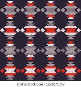 Mexican plaid. Seamless pattern. Design with manual hatching. Textile. Ethnic boho ornament. Vector illustration for web design or print.