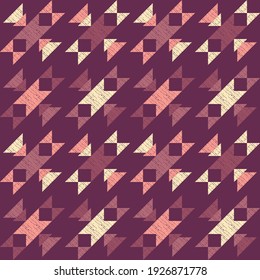 Mexican plaid. Seamless pattern. Design with manual hatching. Textile. Ethnic boho ornament. Vector illustration for web design or print.