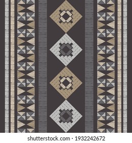 Mexican plaid. Seamless pattern. Design with manual hatching. Textile. Ethnic boho ornament. Vector illustration for web design or print.
