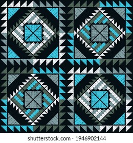 Mexican plaid. Seamless pattern. Design with manual hatching. Textile. Ethnic boho ornament. Vector illustration for web design or print.