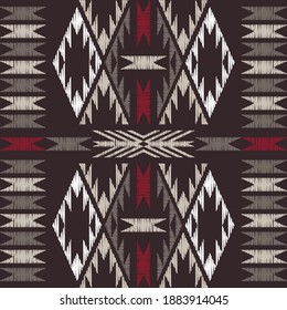 Mexican plaid. Seamless pattern. Embroidery on fabric. Textile. Ethnic boho ornament. Vector illustration for web design or print.