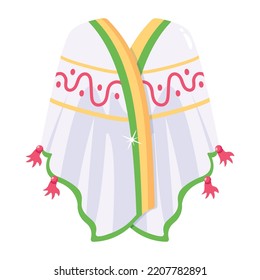 Ein mexikanisches poncho-flaches Icon-Design 