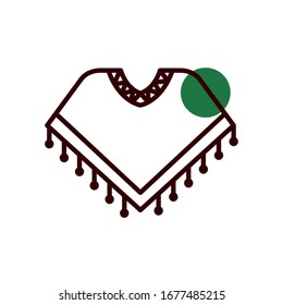 Mexican poncho half line half color style icon design, Mexico culture tourism landmark latin and party theme Vector illustration