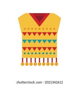 Mexican poncho icon. Flat illustration of mexican poncho vector icon isolated on white background