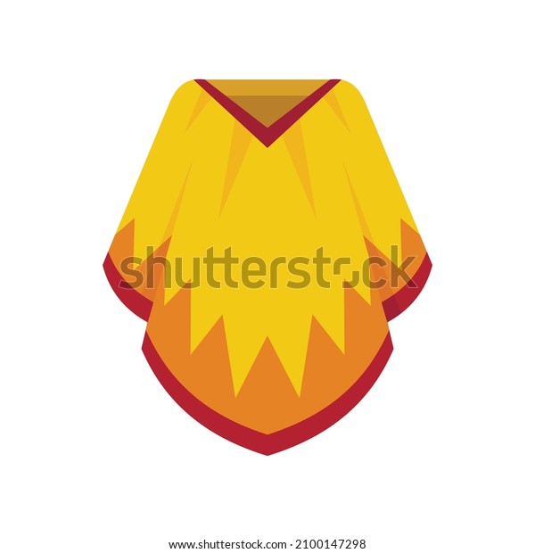 Mexican poncho icon. Flat\
illustration of mexican poncho vector icon isolated on white\
background